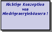 Textfeld: Richtige Konzeption von Niedrigenergiehusern !
